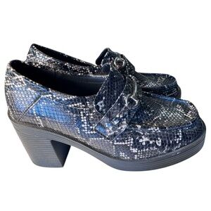 Retro ASOS Slip on Heeled Women's 9 Snakeskin Loafers MINTY